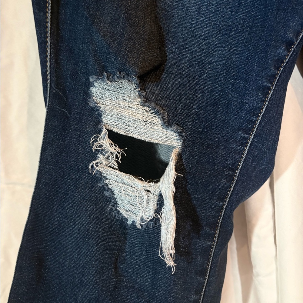 Torrid Dark Blue Distressed Boyfriend Jeans - Picture 2 of 5